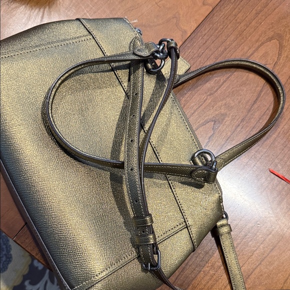 Coach Metallic Gold Satchel Bag - Picture 7 of 9